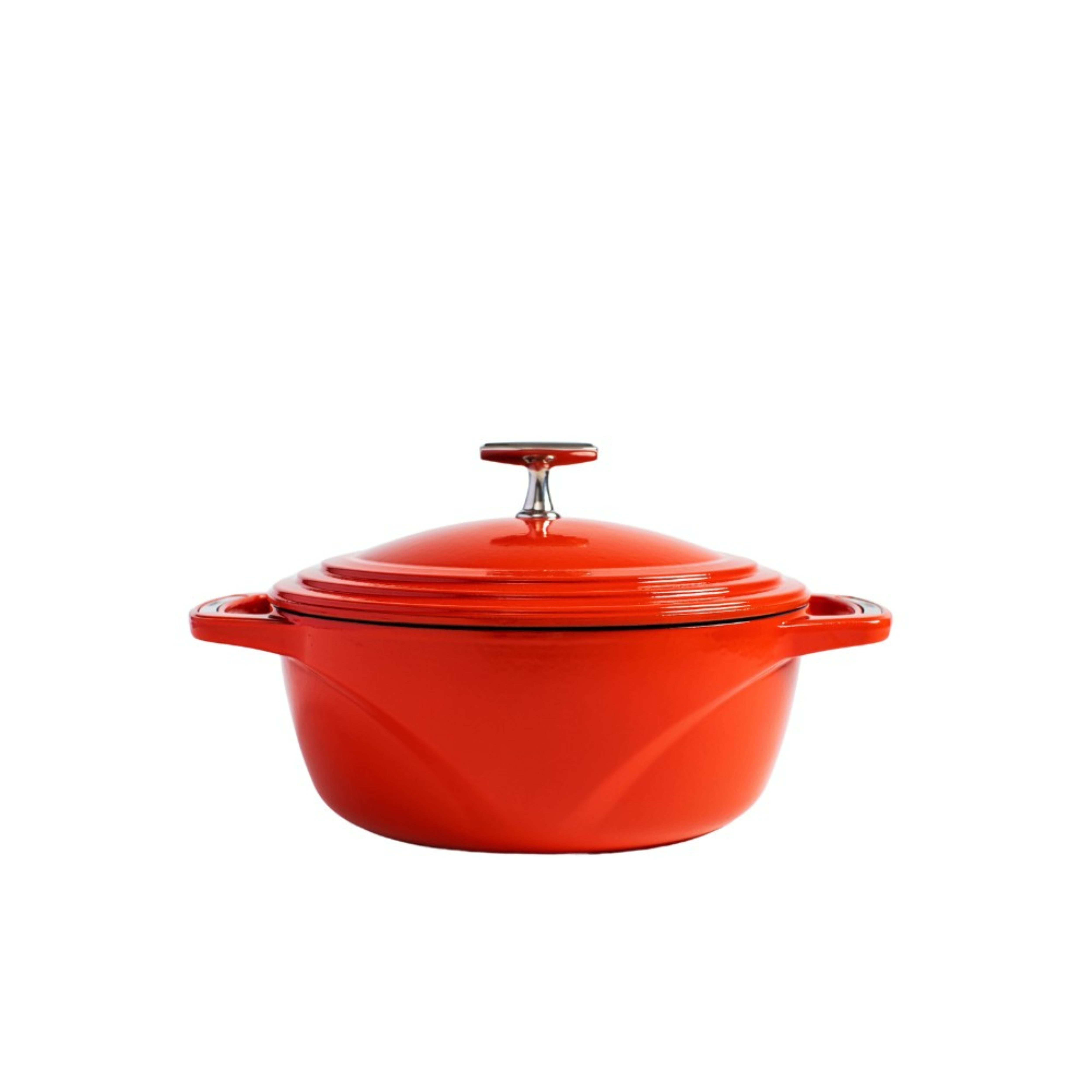 Premium 4.25L Enamel Dutch Oven with Cherry Red Finish - Perfect for Baking, Braising & Slow Cooking - USA Made Cast Iron Cookware for Home Chefs