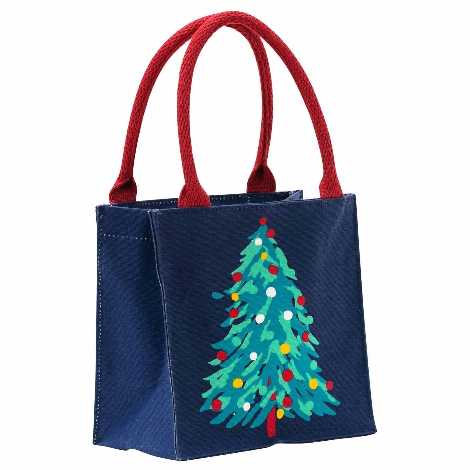 Abstract Christmas Tree Mini Gift Bags - Small Holiday Party Favors for Christmas Decorations, Office Gifts & Stocking Stuffers