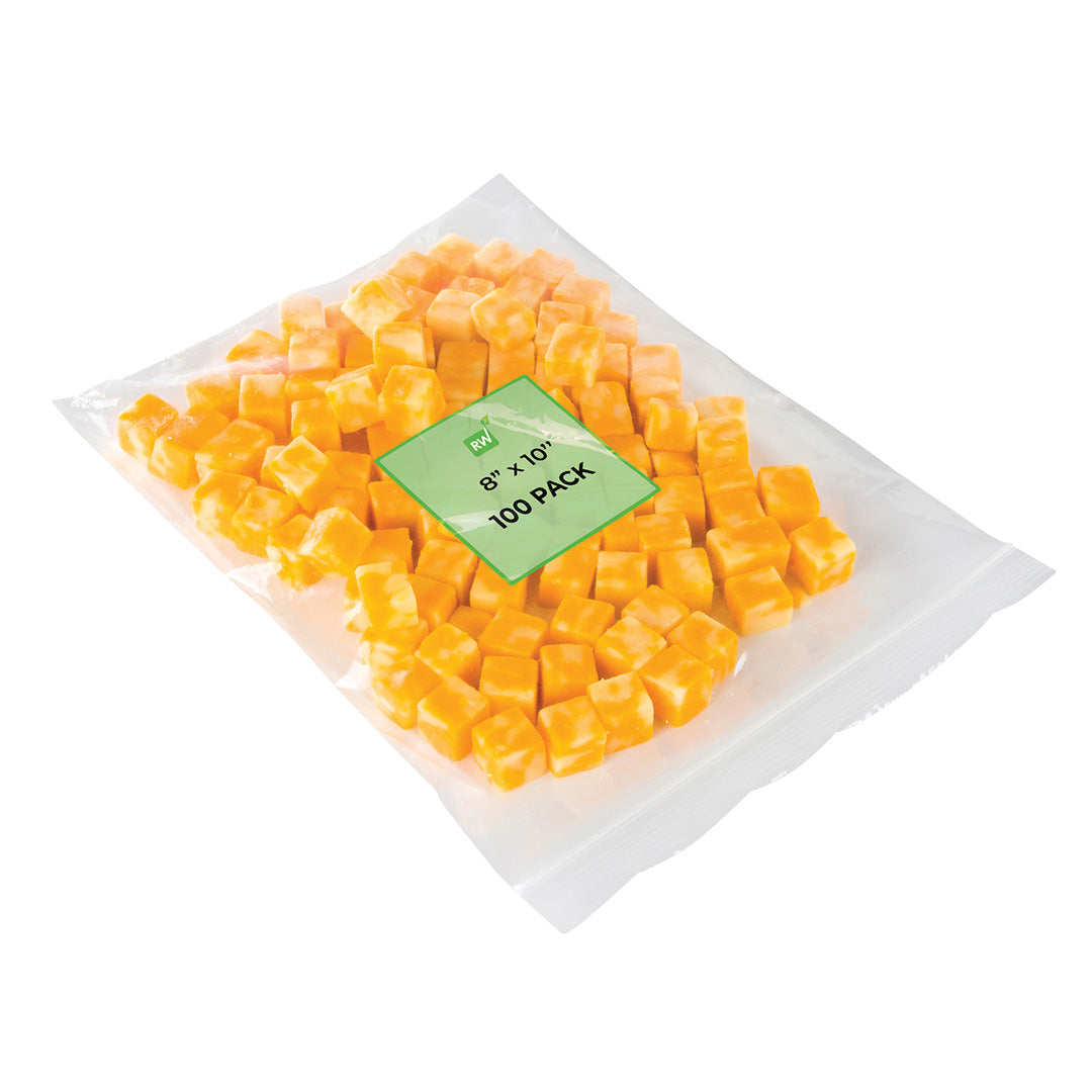 BPA Free Clear Plastic Zip Bags 8x10 Inches - 100 Pack | High Clarity Reusable Storage Bags for Food, Crafts, Office Supplies & Travel Organization