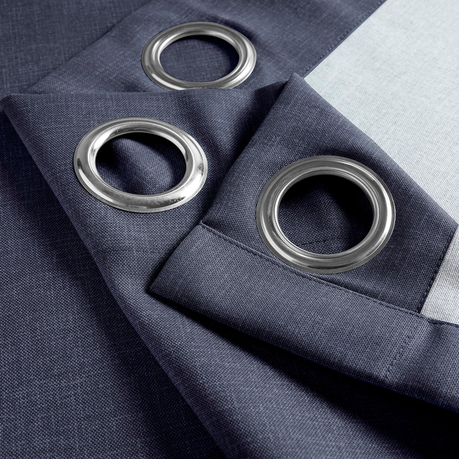 Ocean Navy Blue Grommet Villanova Outdoor Curtains - Waterproof Sunblock Patio Drapes for Porch, Deck, and Poolside - UV Resistant Outdoor Window Curtain Panels for Backyard & Garden Privacy