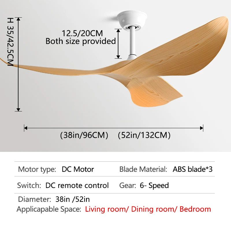 Stylish Acrylic Wood Finish Ceiling Fan with LED Light - Modern Designer Fan for Living Room, Bedroom & Office - Energy Efficient & Quiet Operation