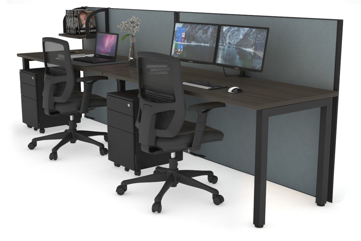 Horizon Quadro 2 Person Office Workstation with Square Legs - 1800L x 700W Dimensions - Perfect for Collaborative Workspaces & Home Offices