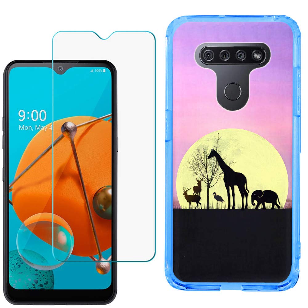 LG K51 Case Slim TPU with Screen Protector - Moonlight Safari for Outdoor Protection