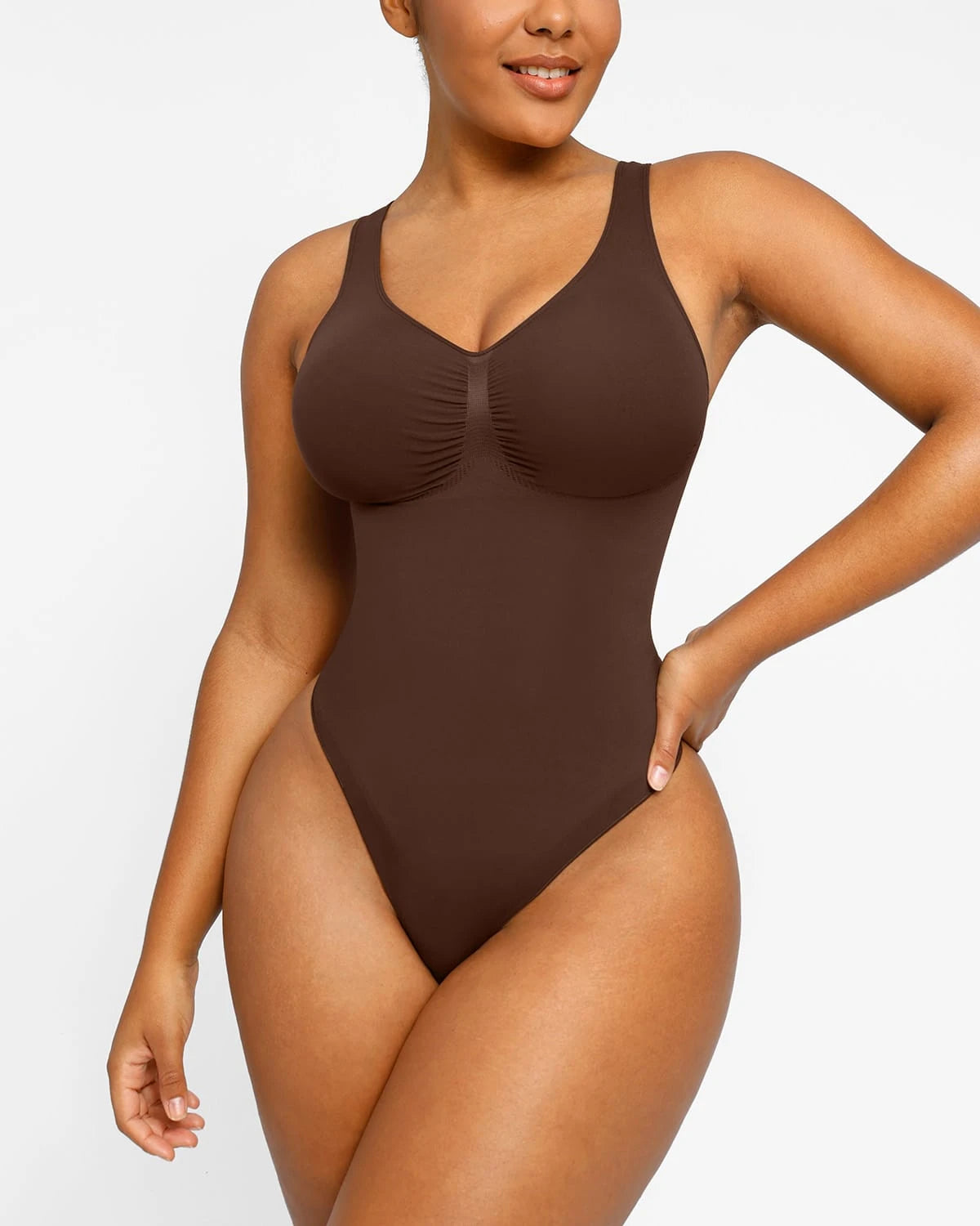 Sexy 2.0 V Neck Thong Bodysuit for Women - Stretchy Lingerie Bodysuit with Snap Closure - Perfect for Date Night, Boudoir Photography & Loungewear