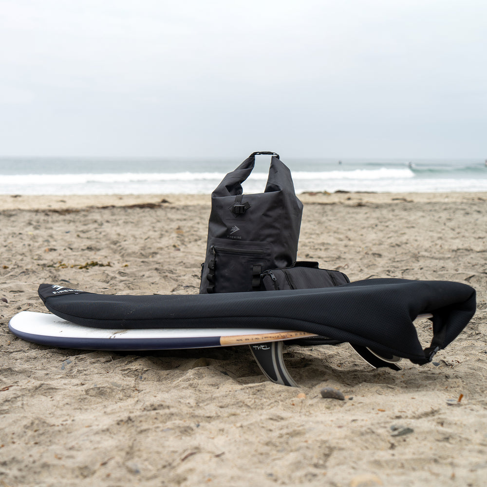 Firewire Black Mesh Board Sock for Shortboards - Durable Surfboard Cover for Protection & Storage - Perfect for Travel & Beach Days