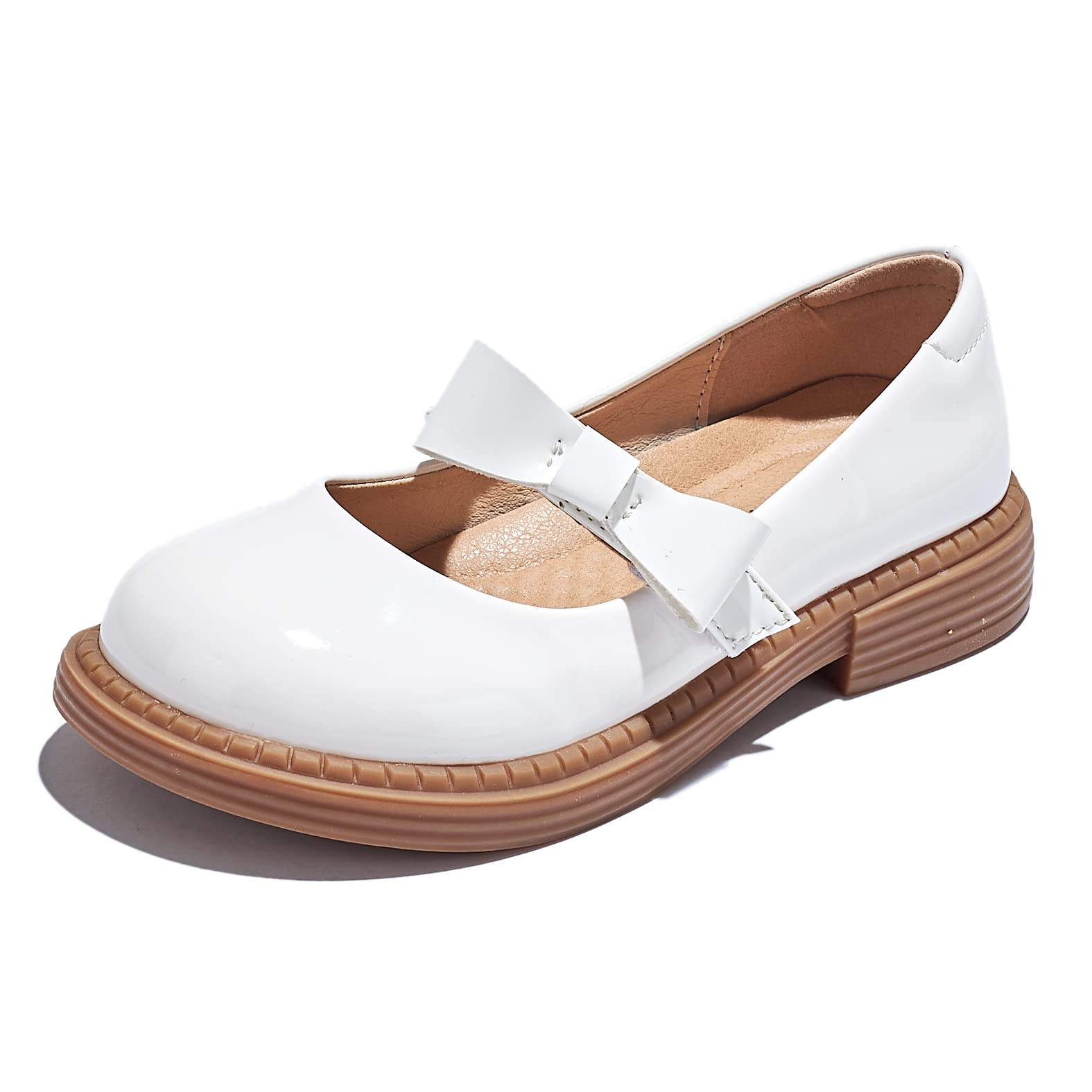 Baobeijiadao Girls' Strap Oxford School Uniform Shoes - Bow Mary Janes Flats for Little Kids | Perfect for School, Parties & Formal Occasions