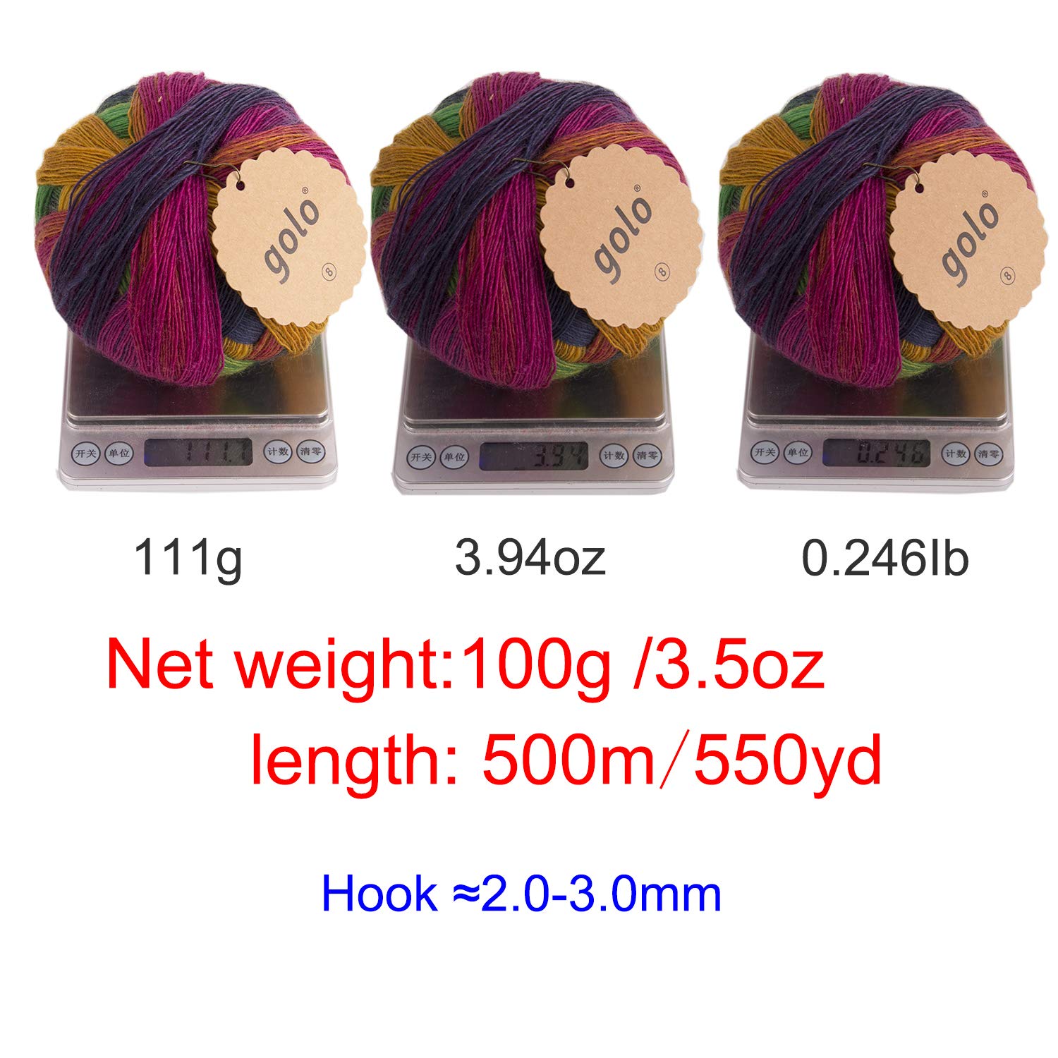 Premium 3.5oz Golo Cashmere Yarn - Soft Wool Yarn for Knitting, Weaving & Sock Making (MQ5-008) - Perfect for DIY Scarves, Sweaters & Winter Accessories