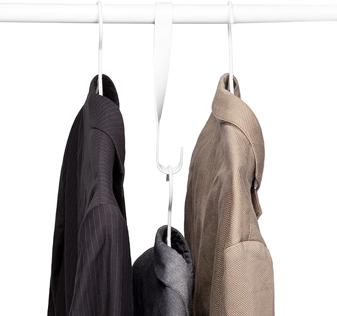 3-Pack Space Saving Closet Hooks - Heavy Duty Hangers for Organizing Clothes, Hats & Accessories - Perfect for Small Spaces, Dorm Rooms & Closet Organization