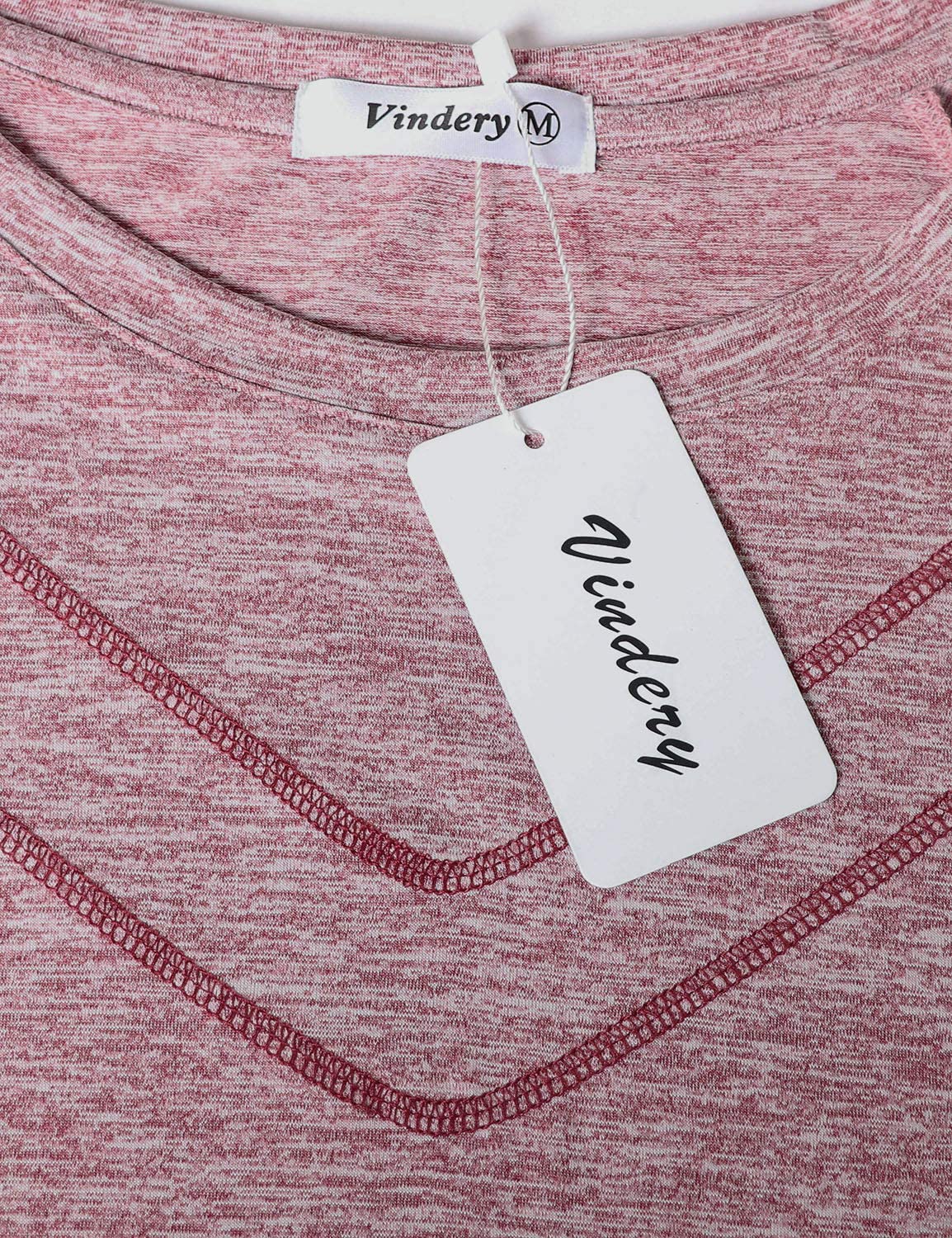 Vindery Women's Quick-Dry Yoga Shirts - Breathable Loose Fit Workout Tops with Front Line Design for Gym, Running & Outdoor Activities