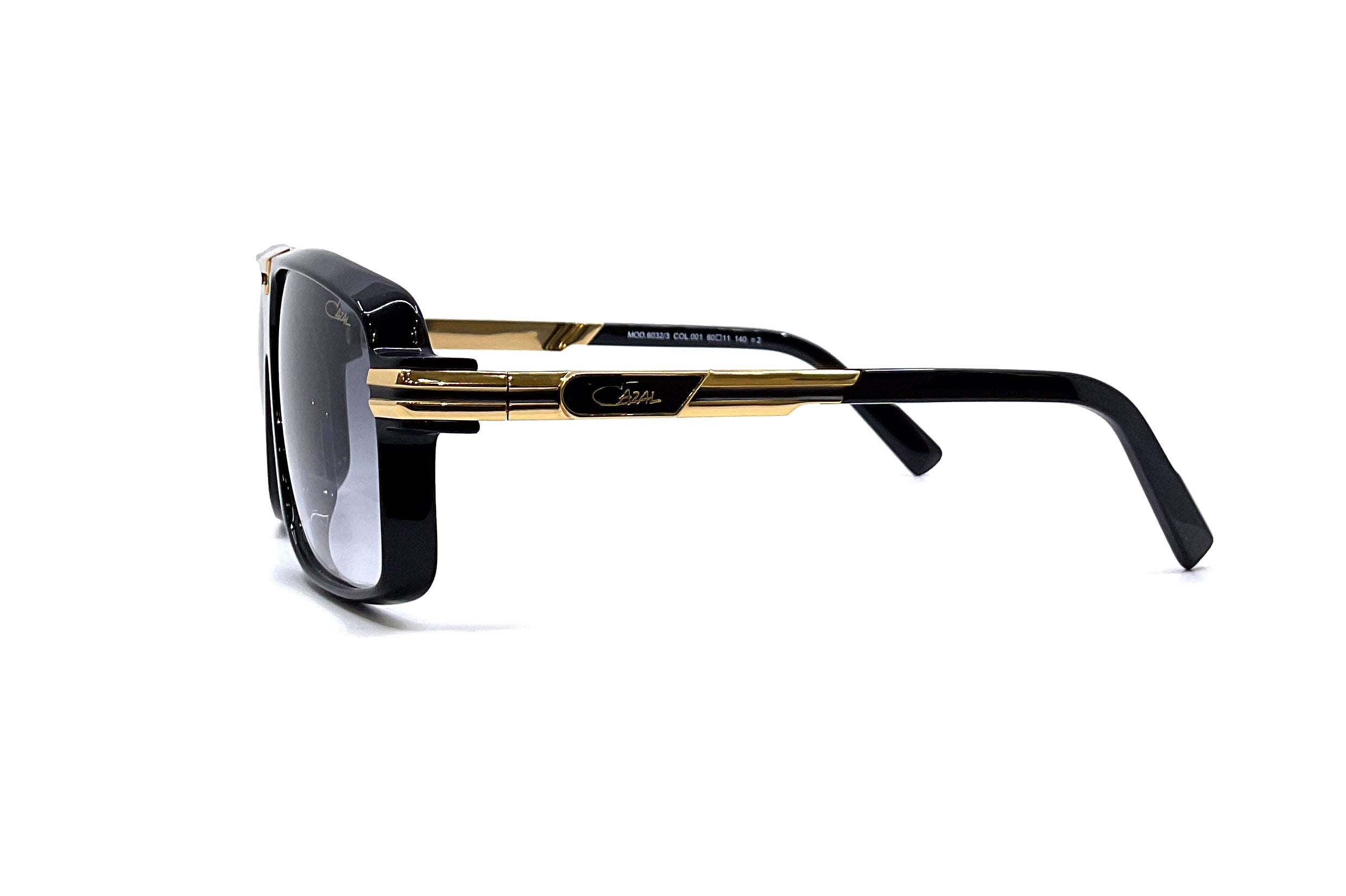 Cazal 6032/3 Sunglasses - Black & Gold Frame with UV Protection - Stylish Retro Aviator Shades for Men & Women - Perfect for Outdoor Activities, Driving, and Fashion Accessories