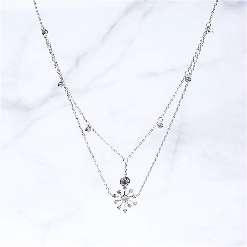 Jeulia Sterling Silver Dandelion Necklace for Women - Elegant Layered Pendant Gift for Girlfriend, Wife, Engagement, Wedding, Anniversary or Birthday (Includes Jewelry Box) | Perfect for Romantic Occasions, Special Celebrations & Everyday Wear