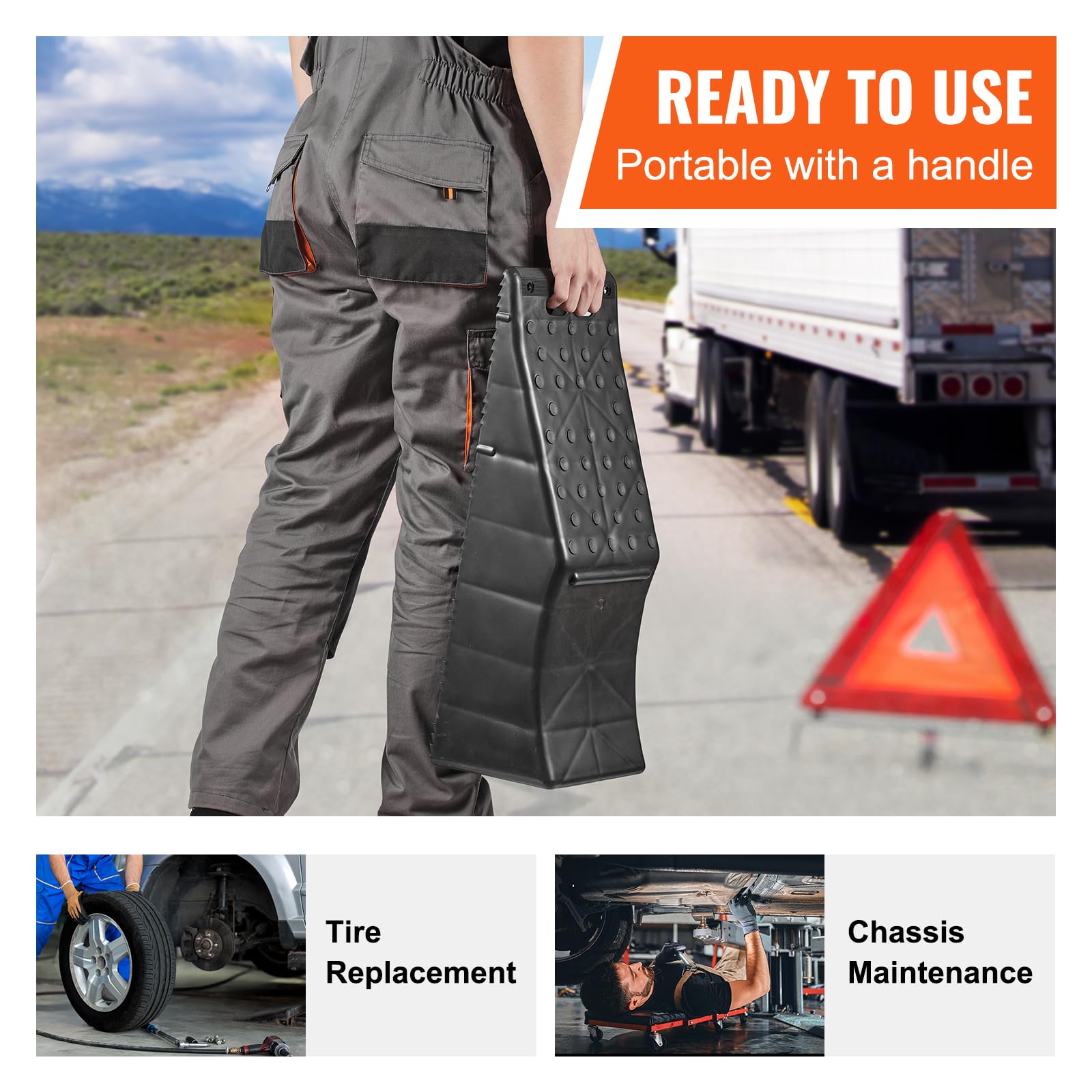 VEVOR Low Profile Car Service Ramp - 10 Ton (20,000 lbs) Capacity, 5.5