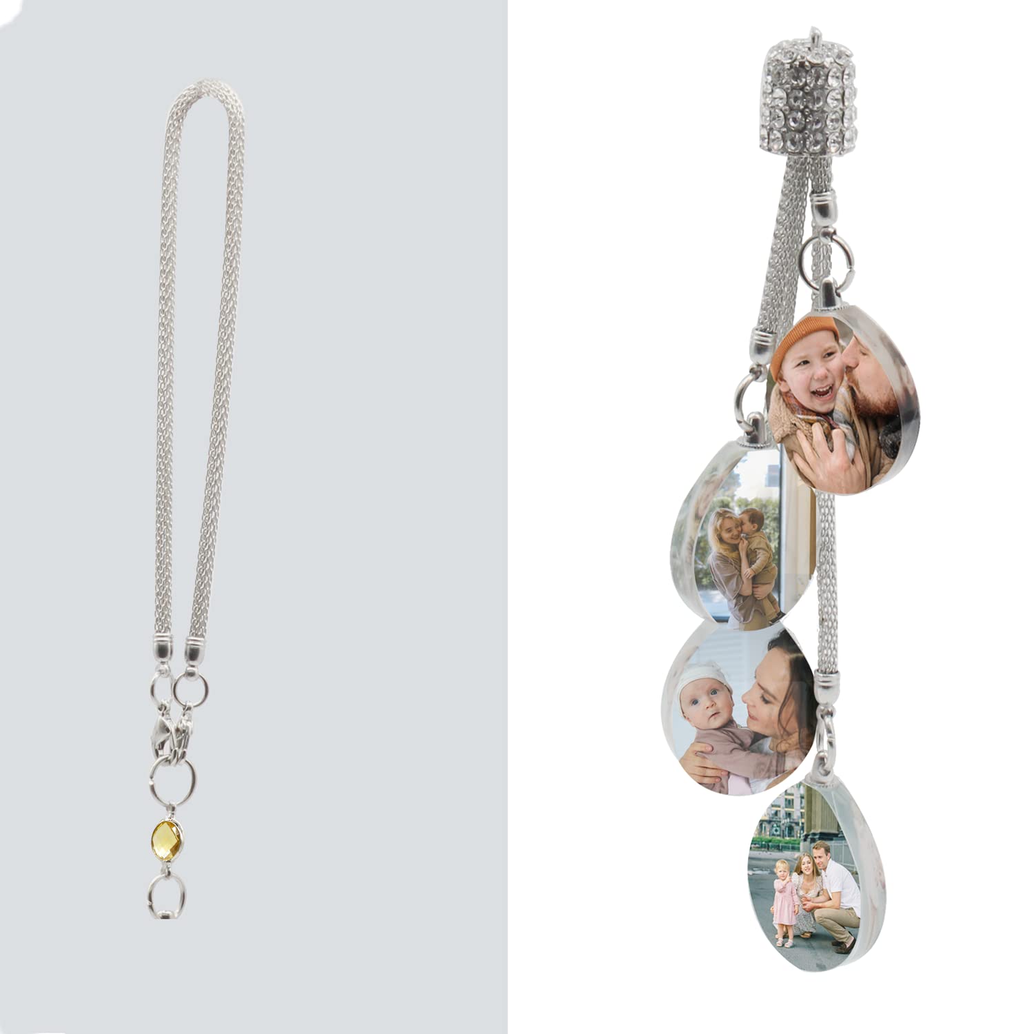 Custom Photo Crystal Car Hanging Ornaments - Personalized Aesthetic Mirror Car Accessories for Family & Friends | Perfect for Car Interior Decoration & Gift Giving