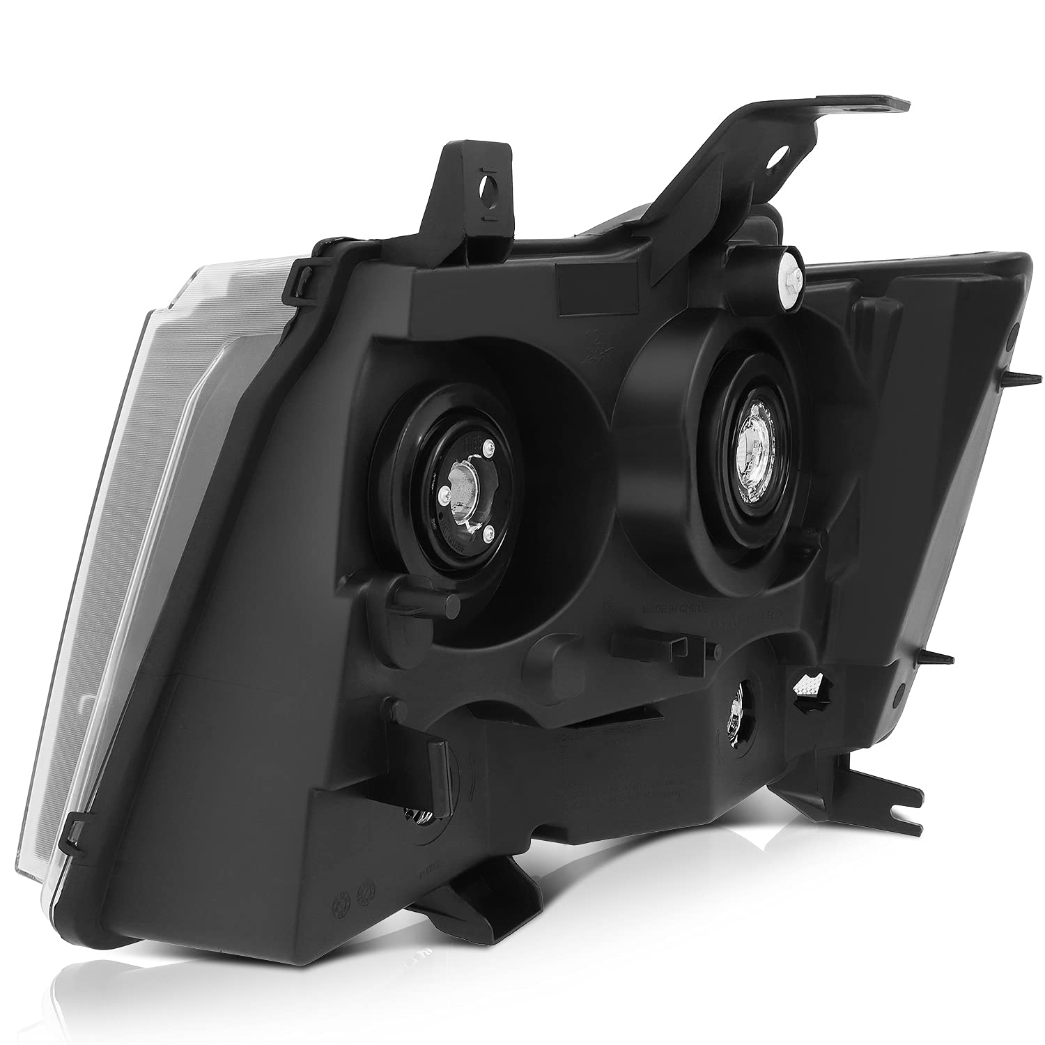 SCITOO Headlight Assembly Compatible with Chevy Avalanche 2007-2013, Suburban 1500 2007-2014 & Suburban 2500 2007-2013 - Black Housing, Clear Reflector & Lens - Perfect for Night Driving & Off-Road Adventures