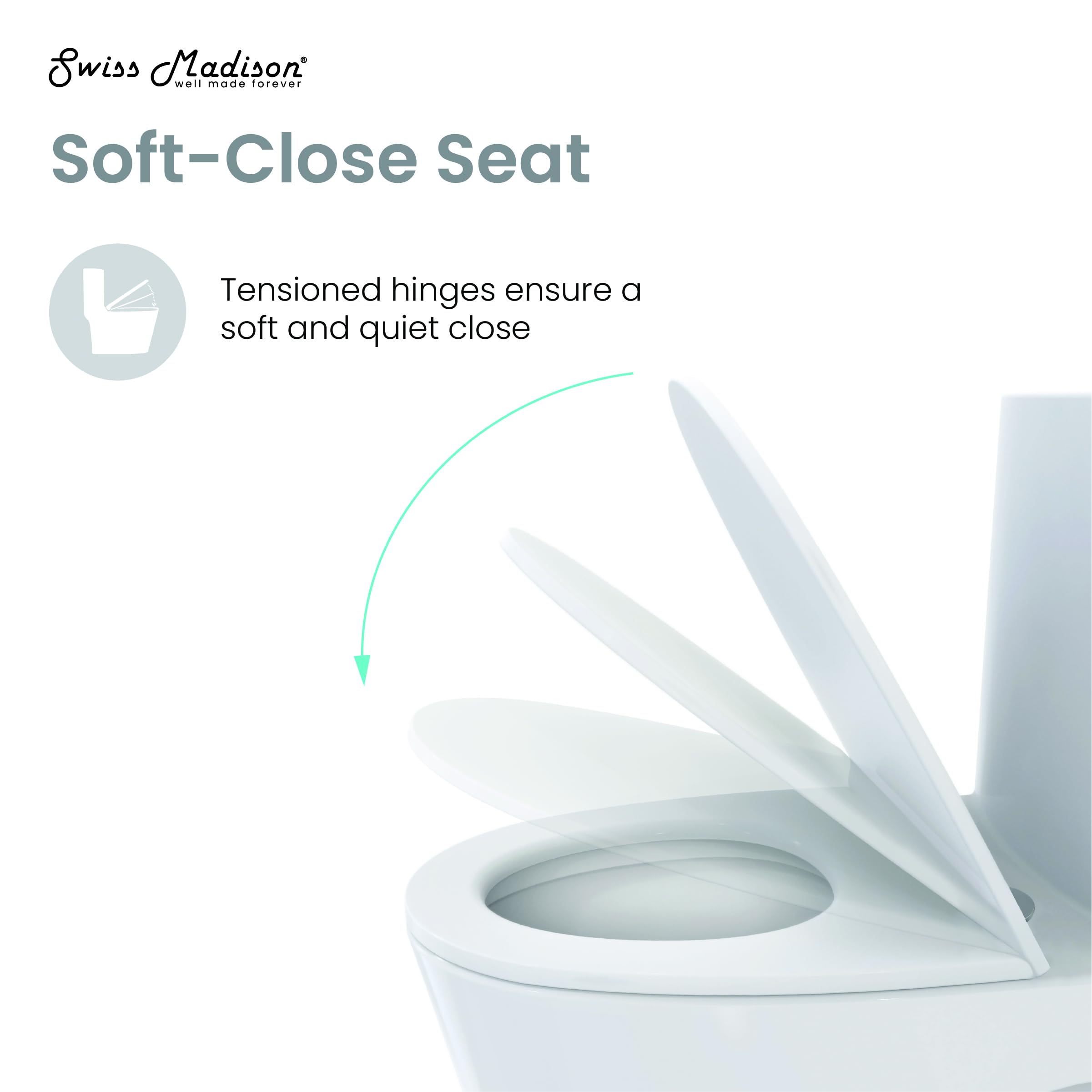 Clichy One-Piece Elongated Toilet with Dual-Flush Technology (1.1/1.6 GPF) - Water Efficient Bathroom Solution for Modern Homes