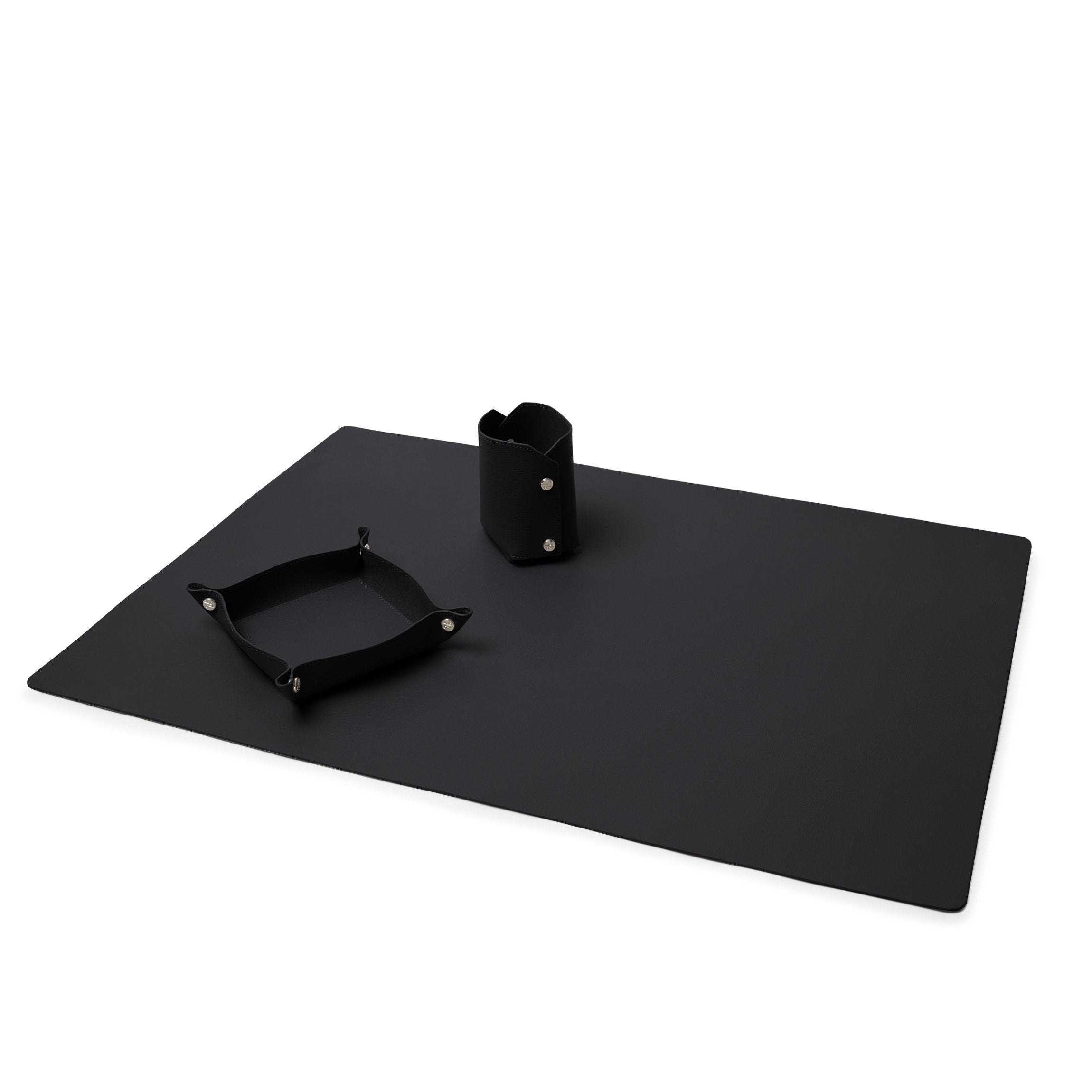 Modern Black Office Desk Set - Stylish & Functional Workspace Organizer for Home & Office Use