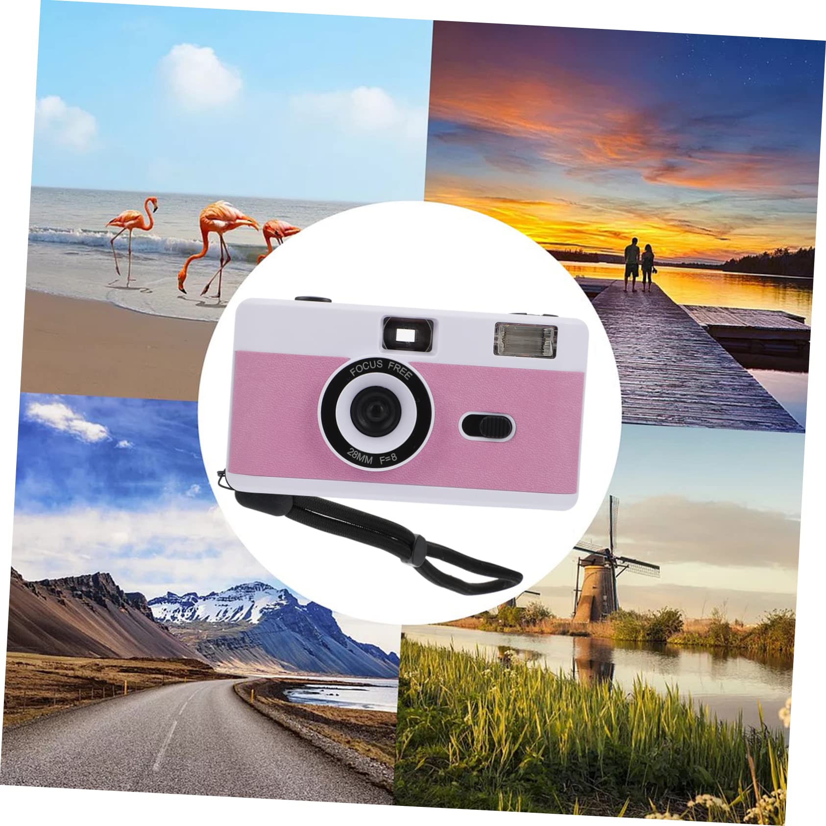 Jojofuny 3-Pack Retro Film Cameras - Vintage Plastic Reusable Travel Cameras with Built-in Flash & Light | Perfect for Parties, Weddings, Travel Photography & Vintage Style Pictures (ABS White)
