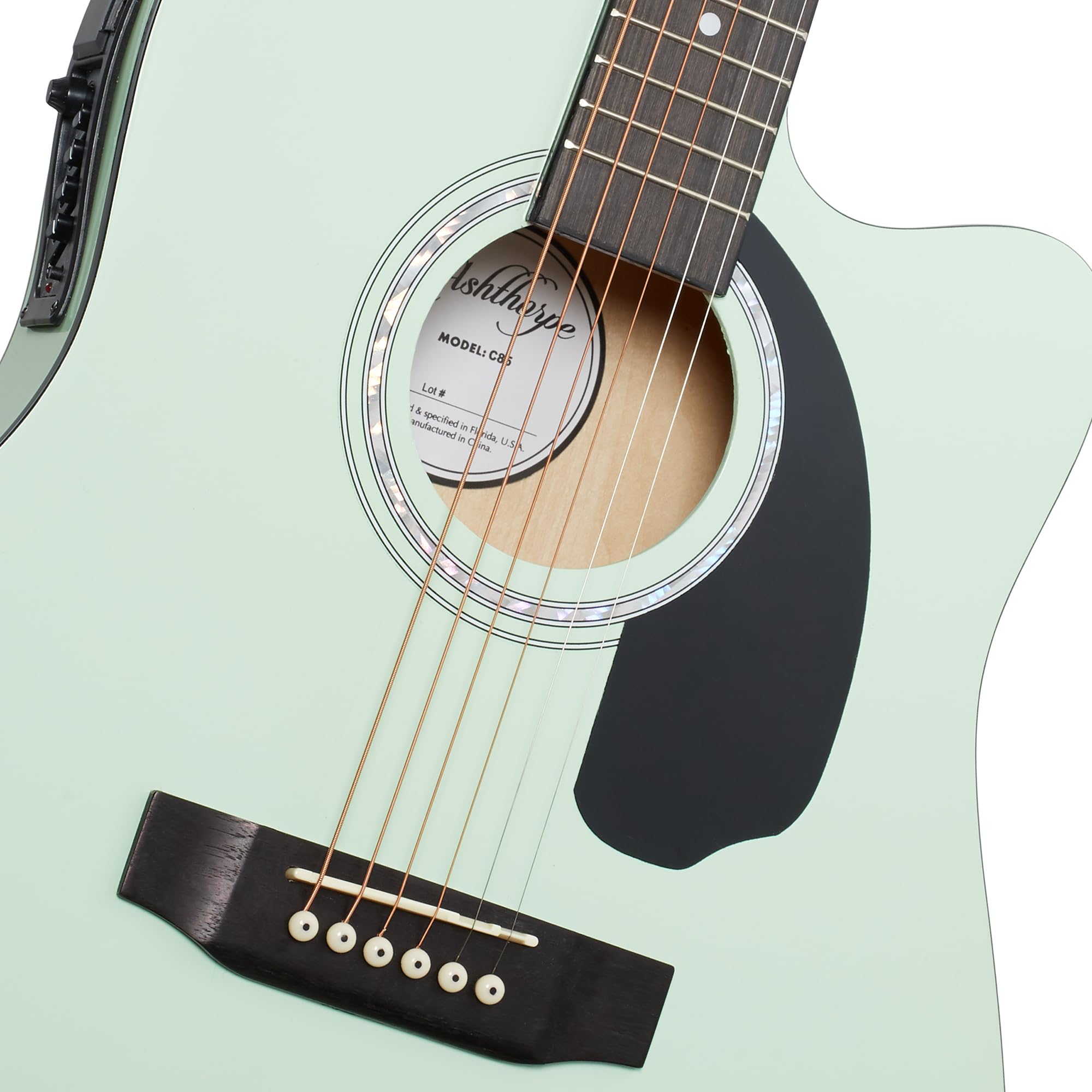 Ashthorpe Full-Size Thinline Cutaway Acoustic Electric Guitar with 10W Amp - Mint Green | Perfect for Beginners, Live Performances & Home Practice