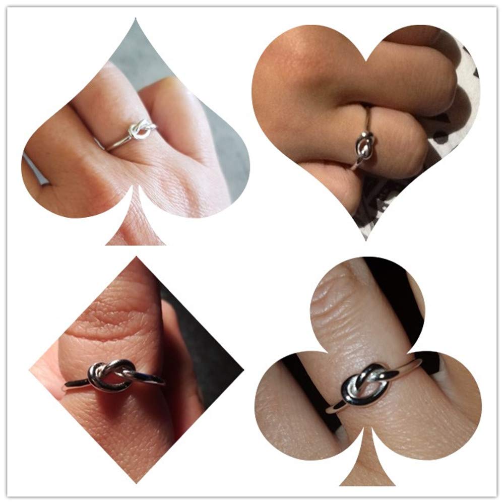 Love Knot Promise Rings for Women - Sterling Silver BFF Friendship Rings for Sisters & Best Friends - Dainty Jewelry Gift for Birthday, Anniversary & Valentine's Day - Perfect for Couples, Engagements & Special Occasions