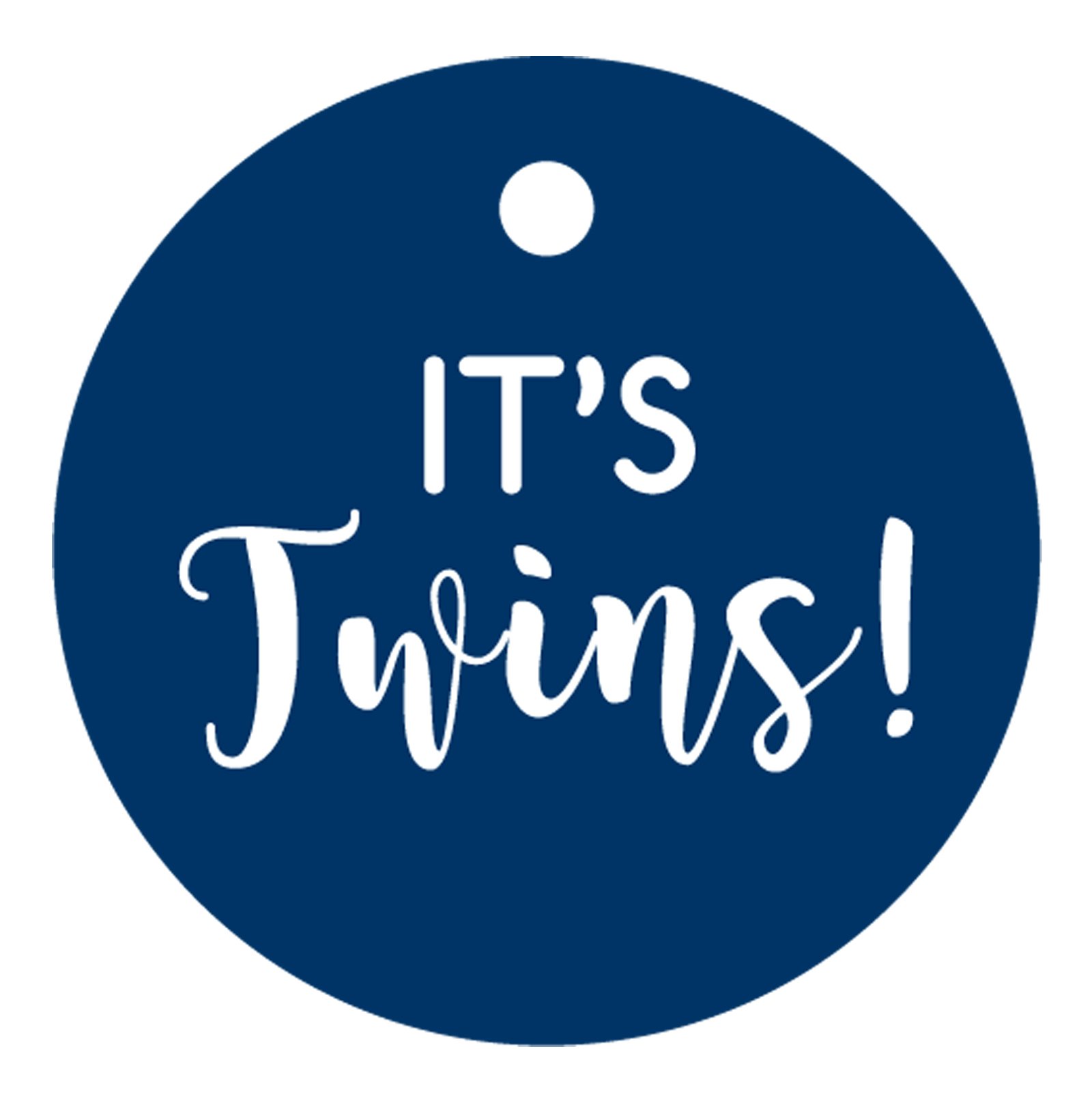 100 PCS It's Twins Baby Shower Circle Hang Tags - Gender Reveal Party Favors, Baby Shower Decorations & Gift Tags - Perfect for Twin Baby Showers, Gender Reveal Parties & Newborn Celebrations