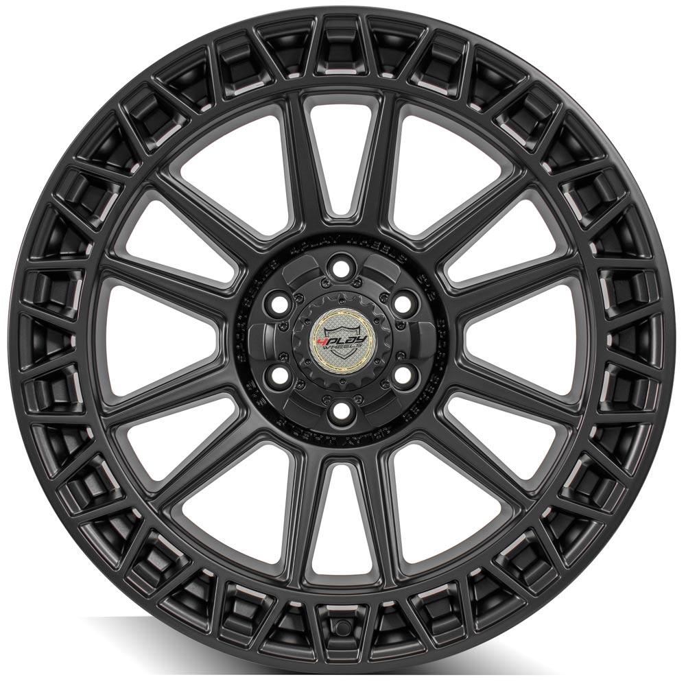 4Play Sport Series 4PS12 Satin Black Wheel 22x9.0 0 Offset 6x135/6x139.7mm Bolt Pattern 106.1mm Hub - Perfect for Off-Road Trucks & SUVs