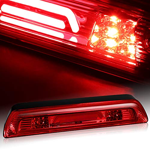 EPARTS Chrome Housing Red Lens LED Third Brake Light Cargo Lamp Compatible with 2007-2018 Toyota Tundra - Durable Rear Stop Light for Pickup Trucks & Off-Road Adventures
