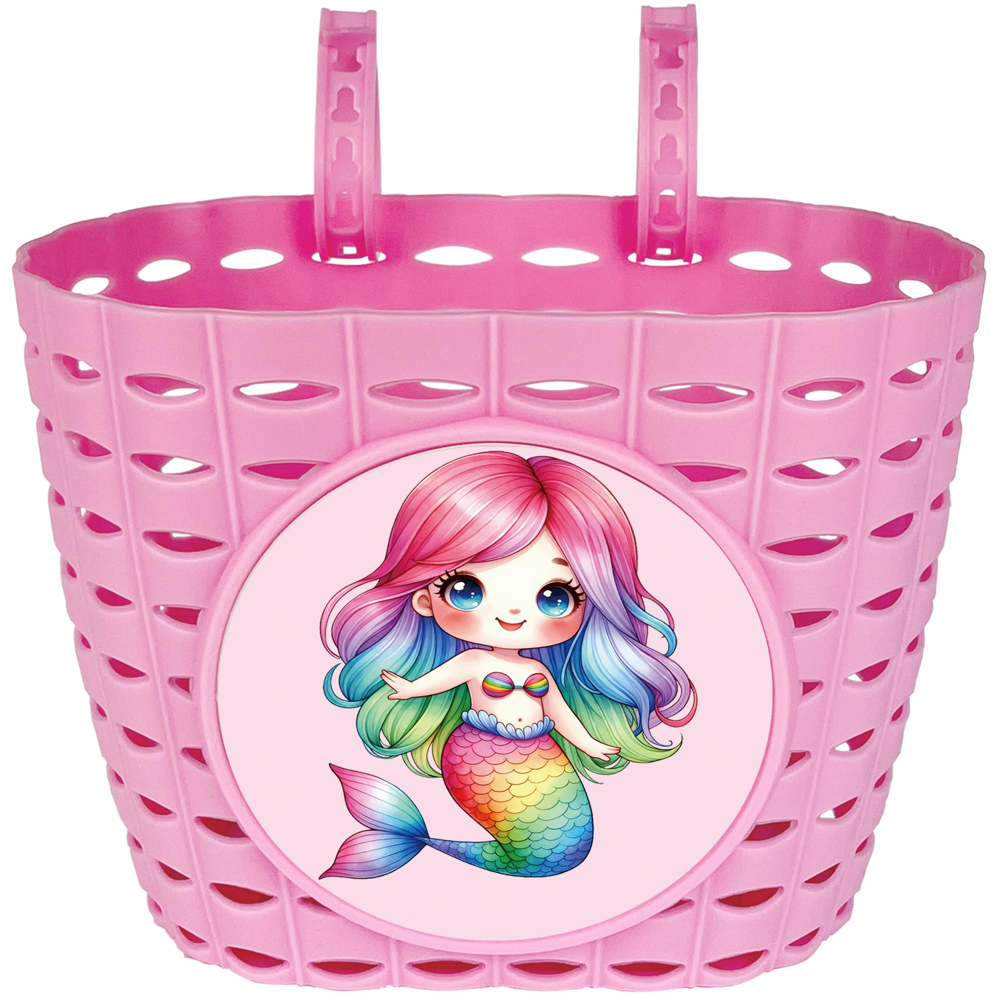 Pink Bike Basket for Girls - Adjustable Front Handlebar Bicycle Basket for Kids, Toddlers & Baby Girls - Perfect for School, Picnics & Outdoor Rides