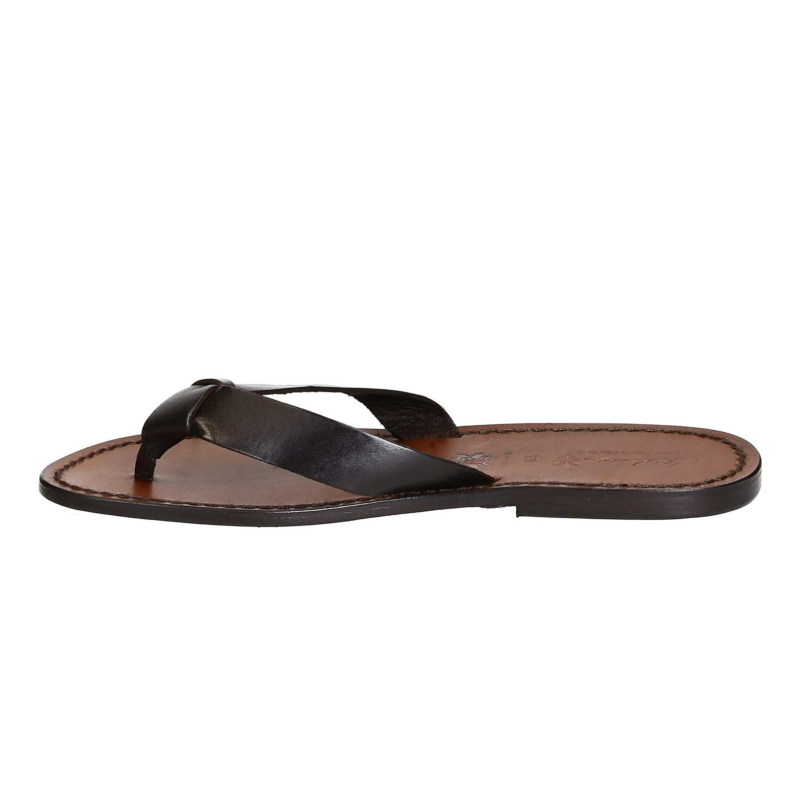 Handmade Genuine Leather Slippers for Men - Premium Italian Craftsmanship - Comfortable Indoor & Outdoor House Shoes for Relaxation & Lounging