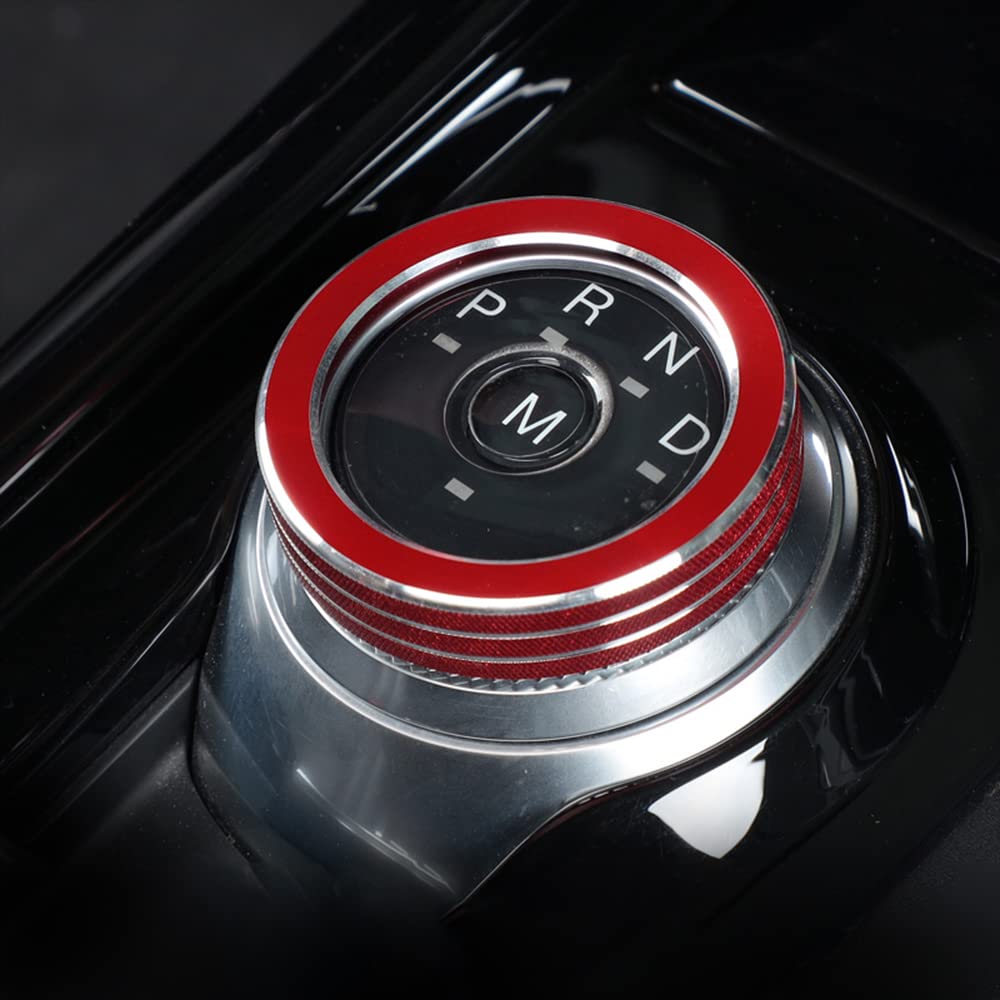 PIFOOG Red Car Gear Shift Knob Cover & PRND Button Covers for Ford Explorer 2020-2023 - Interior Decals Accessories Fit XLT/ST/Limited/Platinum Models (1PC) - Upgrade Your Ride & Protect Dashboard