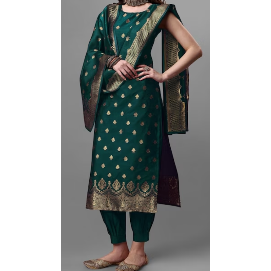 Stylish Green Sleeveless Kurta Set with Pants & Dupatta - Perfect for Indian Festivals, Weddings & Summer Outfits