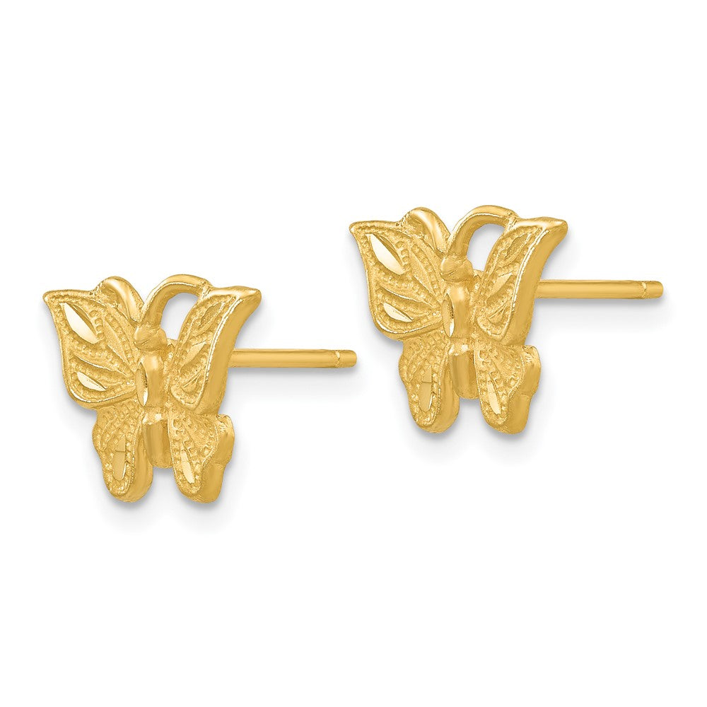 Gold Diamond Cut Butterfly Earrings TC746 - Elegant Dangle Earrings for Women, Perfect for Parties, Weddings & Special Occasions