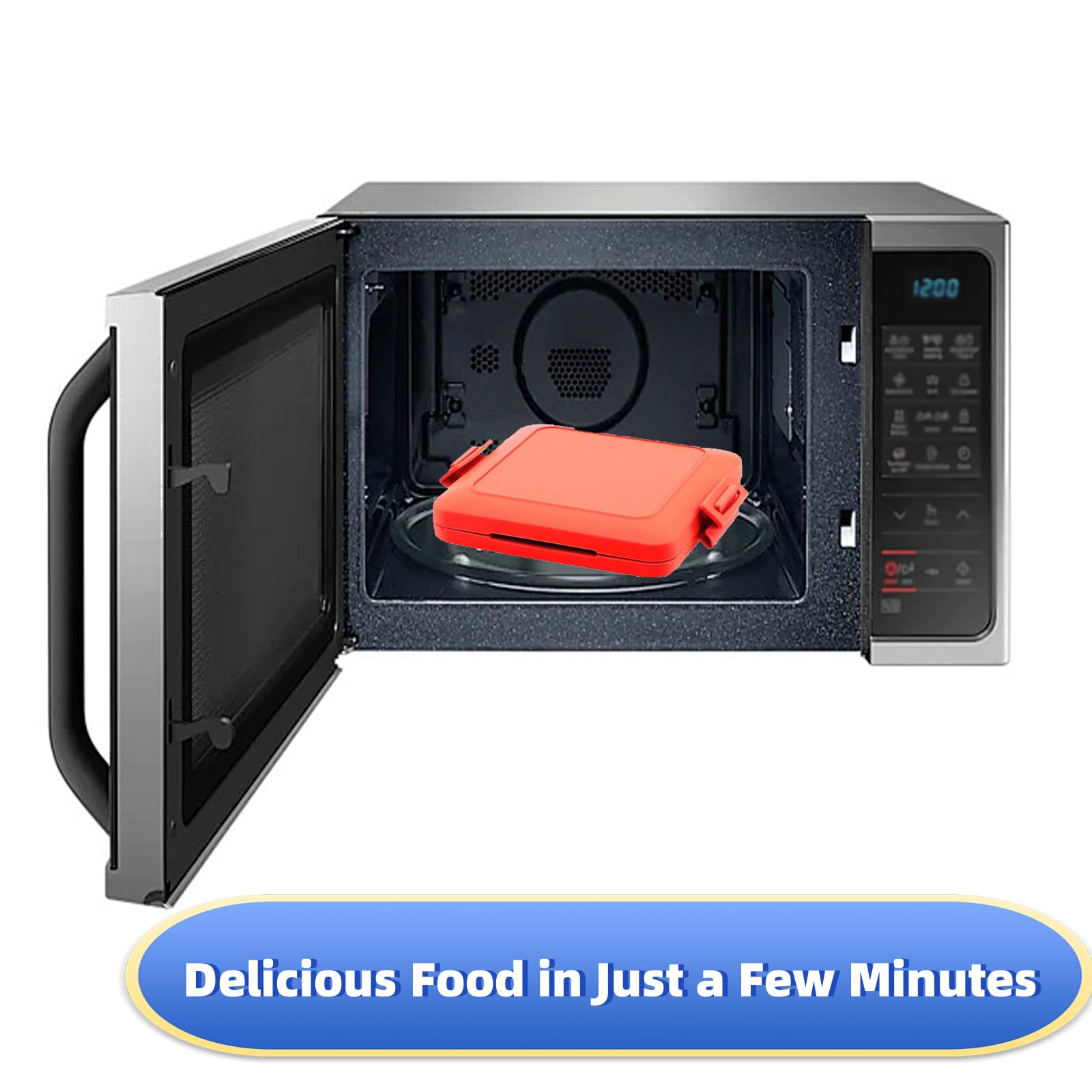 Microwave Toaster Maker - Adjustable Silicone Straps, Wireless Sandwich & Toastie Maker for Quick Meals - Perfect for Breakfast, Lunch & Snacks (Blue)