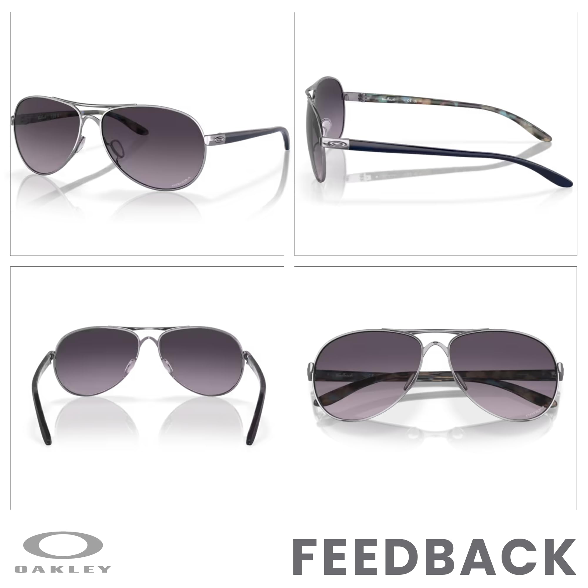 Oakley Feedback OO4079 Women's Sunglasses with Free Leash & Designer iWear Care Kit - Stylish UV Protection for Running, Driving & Outdoor Activities