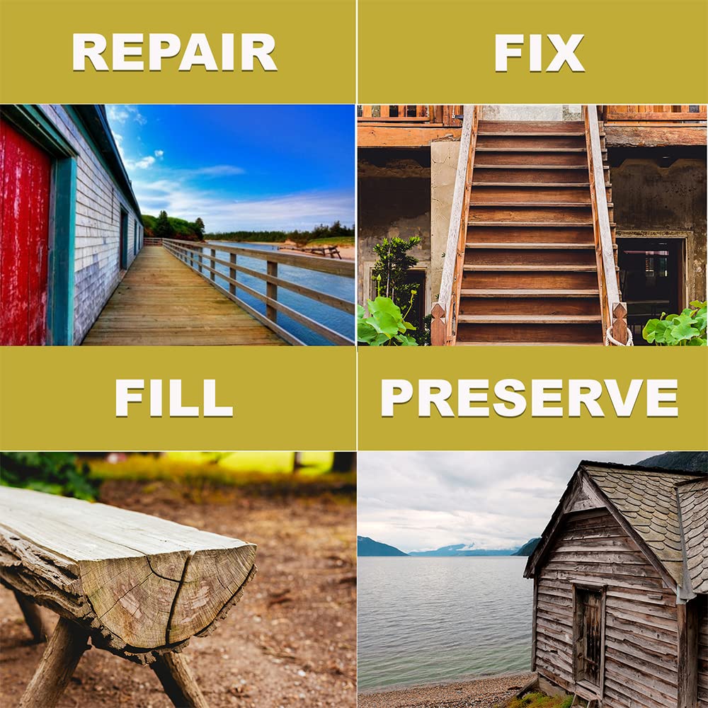 PC-Products Wood Repair Epoxy Paste & Wood Hardener Kit - PC-Woody 24oz & PC-Petrifier 32oz for Furniture Restoration, Deck Repair & DIY Wood Projects