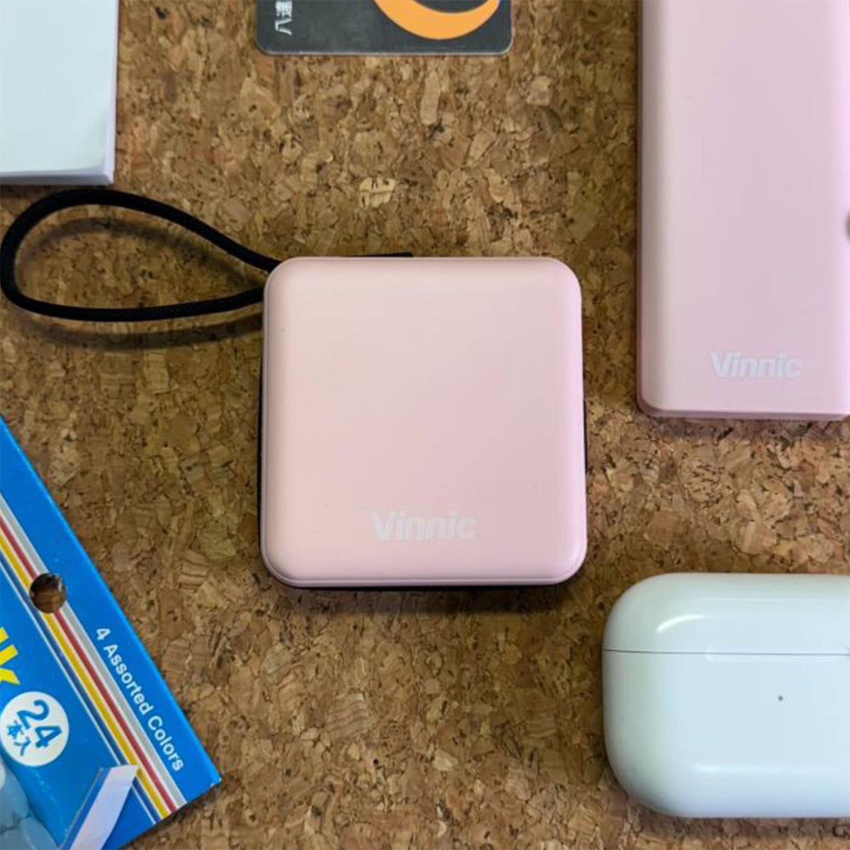 Vinnic DAMAVAND 5000mAh Ultra-Compact Portable Charger with Built-in USB Cable - Perfect for Travel, Camping & Emergency Power Backup