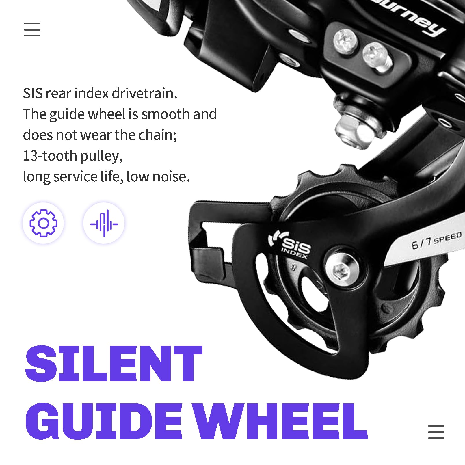 Bike Rear Derailleur RD-TY500 - 6/7 Speed Direct Mount Derailleur for Folding Bikes & Mountain Bikes | Smooth Gear Shifting for Commuting & Trail Riding