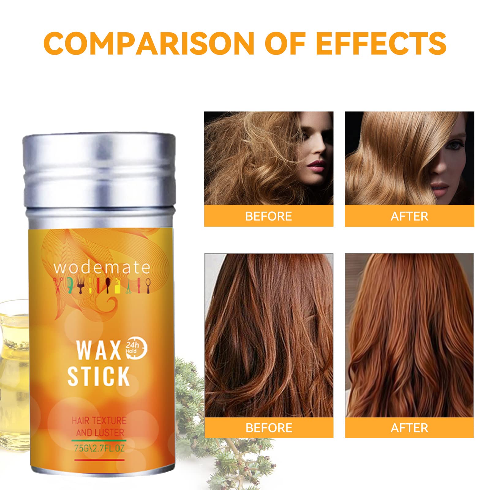 Wax Stick for Hair Wigs & Edge Control Pomade - Long-Lasting Styling Gel for Black Hair | Moisturizing, Shine & Flyaway Control | Non-Greasy Formula (2.7oz) - Perfect for Daily Styling, Wig Maintenance & Natural Hair Care