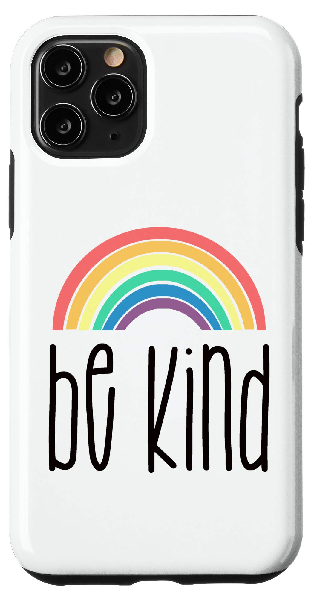 iPhone 11 Pro Case - Be Kind Rainbow Design Shockproof Protective Cover - Perfect Gift for Women, Friends, Mom - Ideal for Daily Use, Travel & Special Occasions