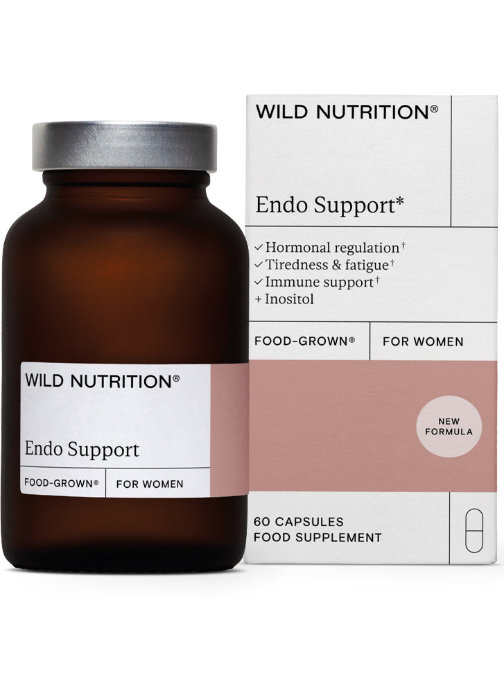 Wild Nutrition Endo Support Supplement for Women - Hormone Balance & Endocrine Health - Supports Menopause, PMS & Adrenal Function - Ideal for Daily Wellness & Stress Relief