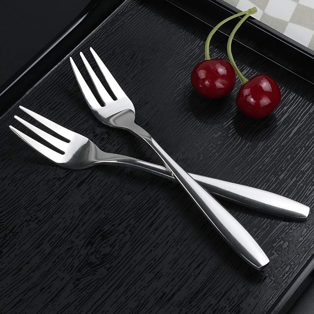 Ggbin 12-Piece Stainless Steel Tasting Forks Set - 6 Inch 3-Tine Appetizer Forks for Cheese, Desserts, Cocktail Parties & Catering Events