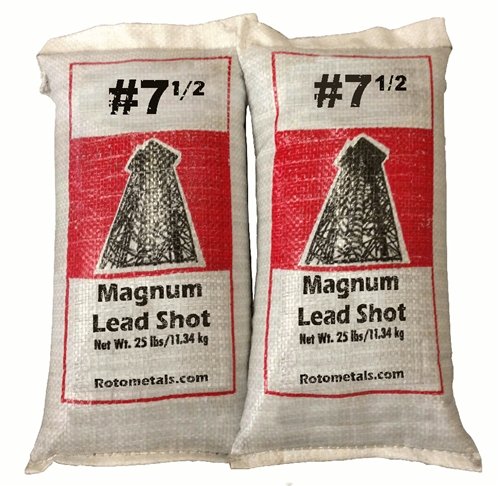 Magnum Lead Shot #7.5 - 50 lbs (2x25 lb Bags) for Reloading & Hunting Ammunition | Perfect for Trap, Skeet & Sporting Clays Shooting