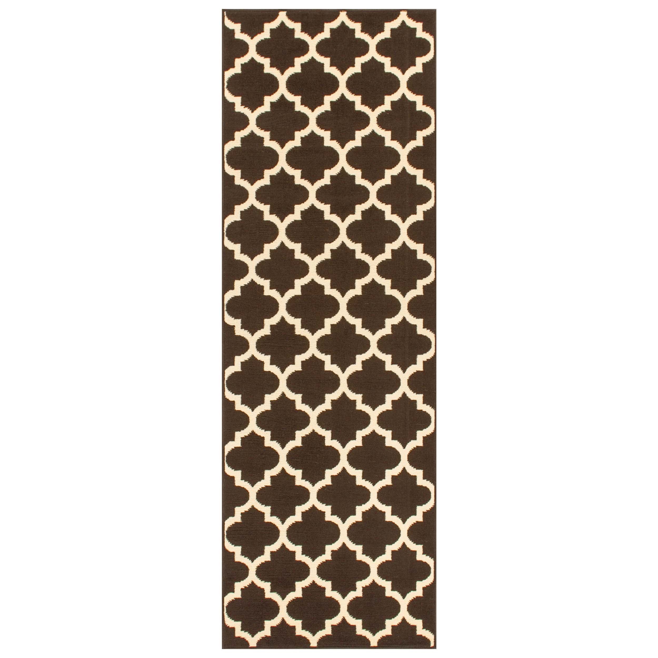 Modern Quatrefoil Geometric Trellis Indoor Area Rug - Non-Slip Soft Living Room Carpet - Perfect for Bedroom, Nursery, Dorm & Home Decor