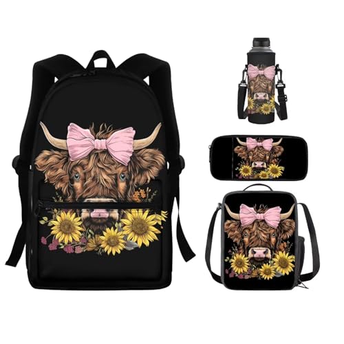 Sunflower Highland Cow