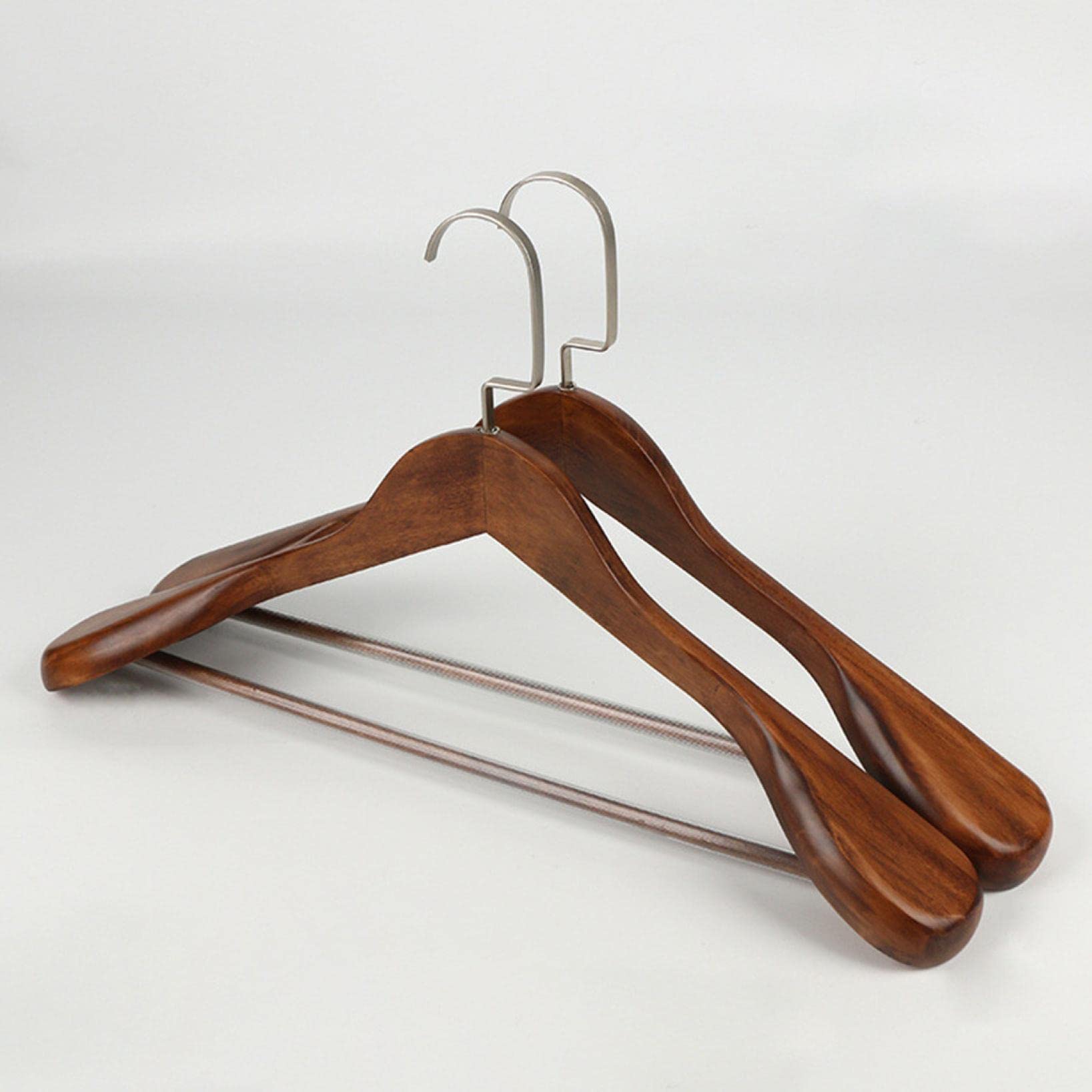 Premium Solid Wood Suit Hangers - Yu2d Wide Shoulder Wooden Coat Hangers for Heavy Jackets & Dresses - Ideal for Closet Organization, Wardrobe Storage & Luxury Garment Care