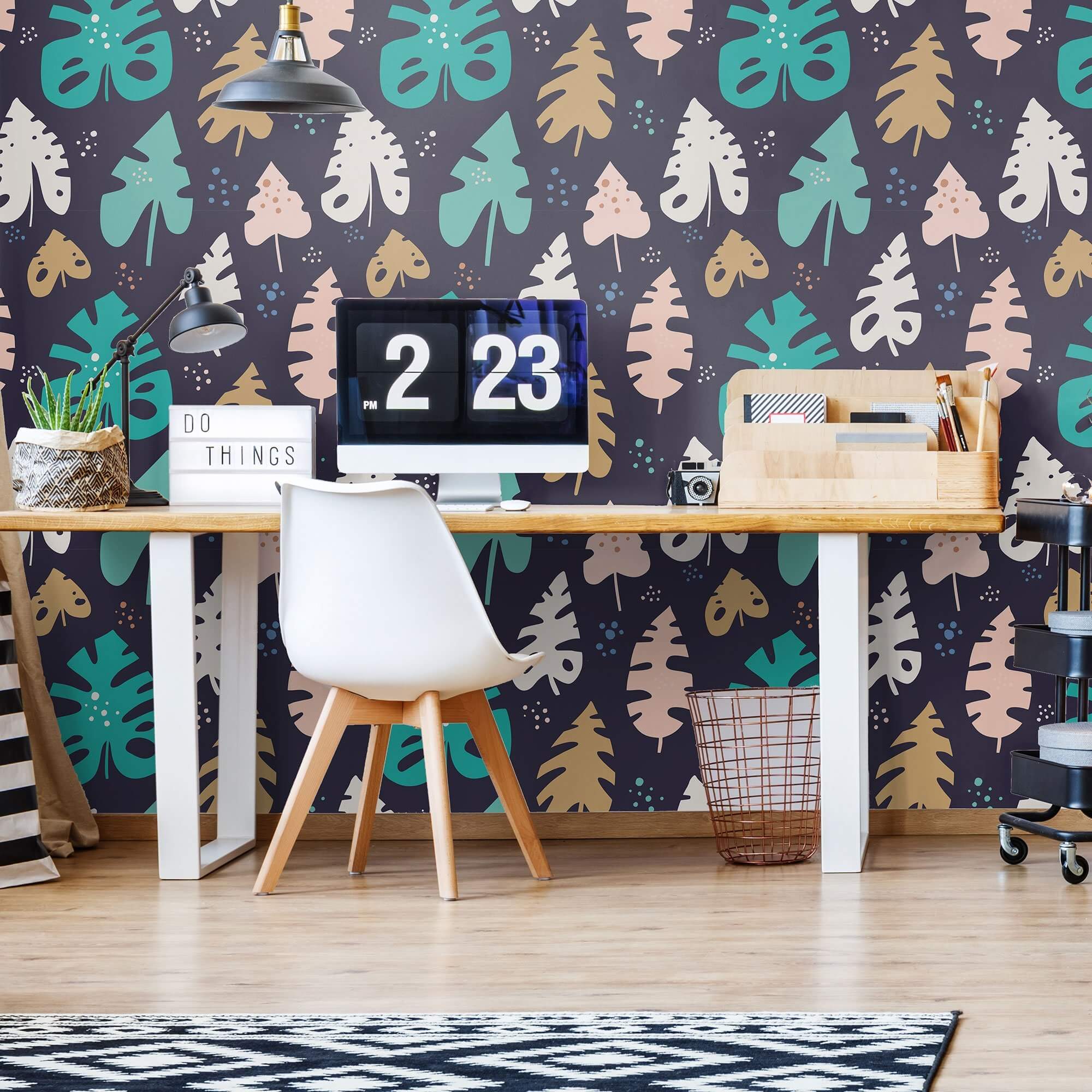 Blue Botanical Floral Peel and Stick Removable Wallpaper - Self-Adhesive Wall Decor for Bedroom, Nursery, Living Room & Office