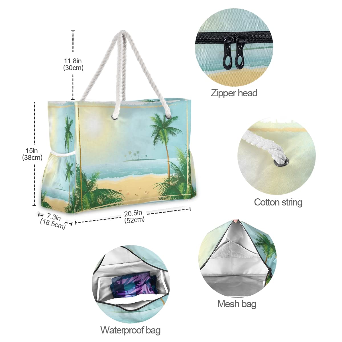 Senya Large Water-Resistant Canvas Beach Tote Bag - Durable Shoulder Bag for Gym, Travel & Daily Use | Perfect for Beach Trips, Shopping & Work Commute