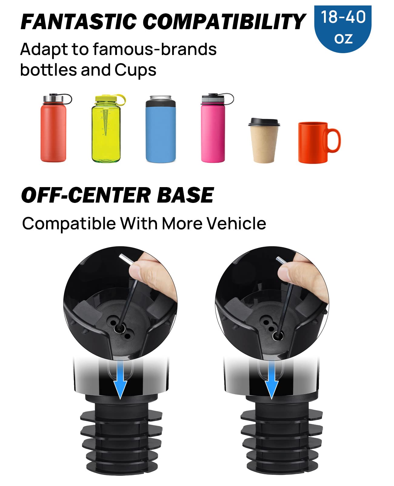 JOYTUTUS Car Cup Holder Phone Mount - Adjustable Long Neck Phone Holder for iPhone & Android - Perfect for Road Trips, Commuting & Hands-Free Driving