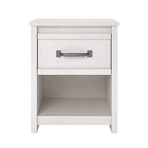 BOWERY HILL Ivory Oak Nightstand with One Drawer - Bedside Table for Bedroom, Living Room, or Office Storage