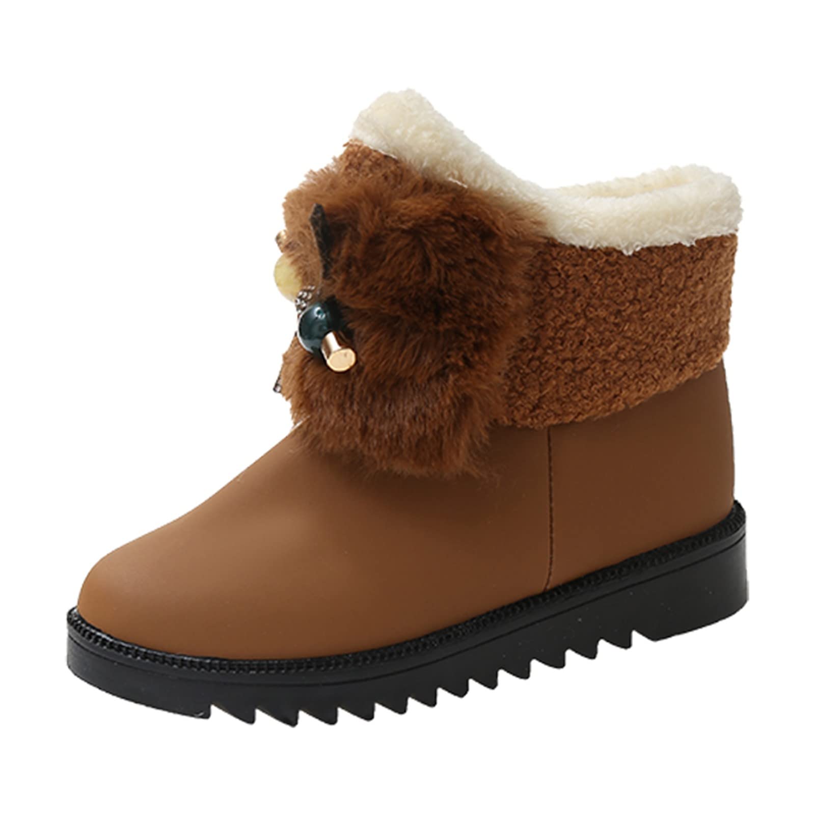 Women's Warm Short Thermal Fashion Ankle Boots - Plush Lined Thick-Soled Winter Snow Boots for Women | Perfect for Cold Weather, Snowy Days & Outdoor Activities