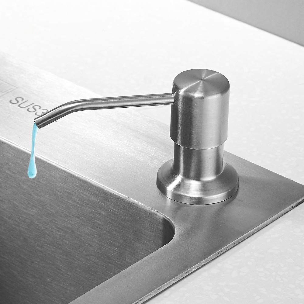 OWOFAN Pull Down Kitchen Faucet with Soap Dispenser - Brushed Nickel Finish | Modern Touchless Water-Saving Design for Home & Restaurant Use